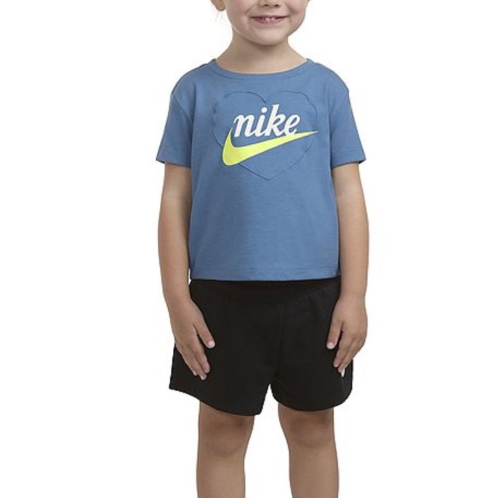 Nike Blue Tee with Yellow Logo Boxy T-shirt